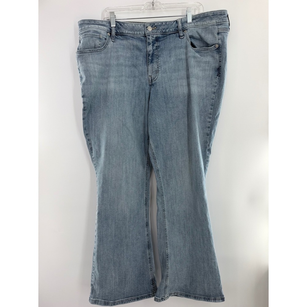 Maurices Womens Flare Jeans M Jeans Classic High Rise Light Wash Denim 22W